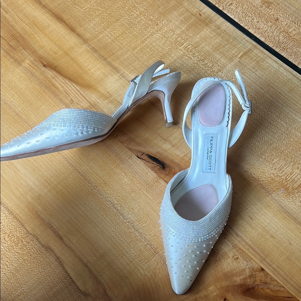 Elegant White Slingback Heels